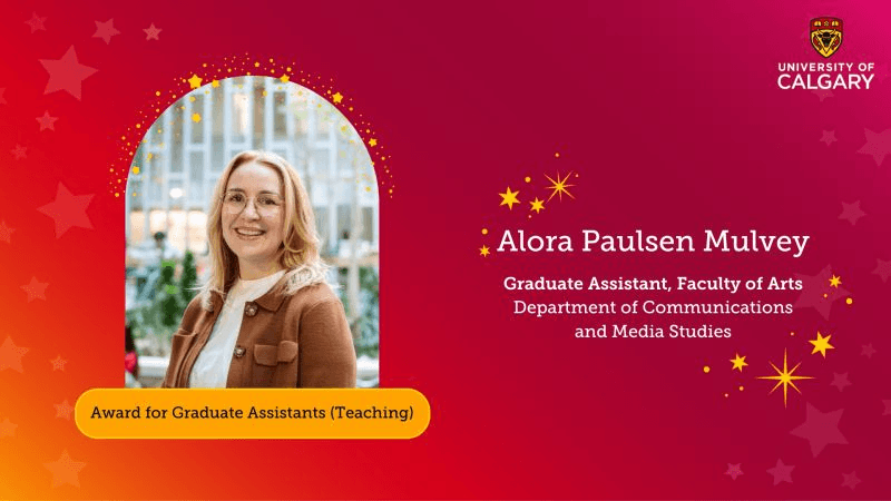 Recipient of the 2024 Graduate Assistants Teaching Award at University of Calgary